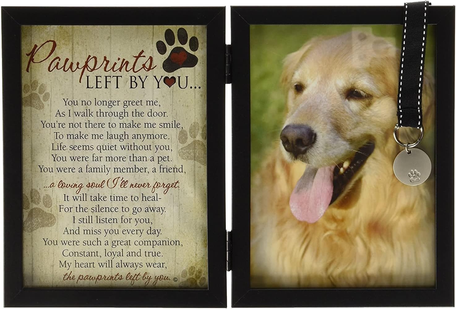 Pawprints Memorial Pet Tag Frame - Pawprints Left by You